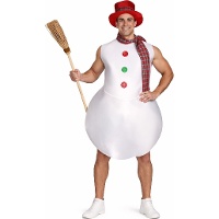Schneemann Kostüm mit Schal für Erwachsene