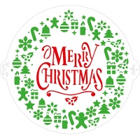 Fröhliche Weihnachten Schablone 25 cm - Dekorieren