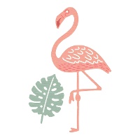 Flamingo-Stanzform mit Zag-Blatt - Misskuty - 2 Stück