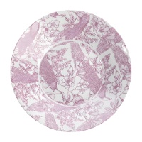 Suppenteller 23 cm - malvenfarbenes Blumenmuster
