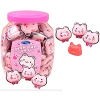 Rosa gummiartige Katzen von 18 gr - 50 Einheiten
