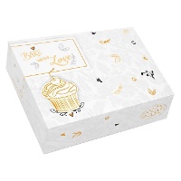 18,2 x 13,5 x 5,4 cm Schachtel für Kekse mit Buchstabendesign.