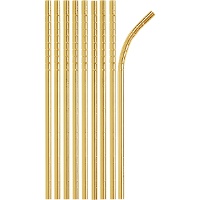 Faltbare Strohhalme aus metallisiertem Papier - 24 Stück.