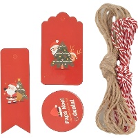 Geschenkanhänger mit Weihnachtsmannmotiv - 25 Stück