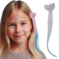 Rosa Einhorn-Haarsträhne, 35 cm