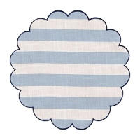 Rundes Platzset (Ø 38 cm) mit horizontalen Blau-Weiß-Streifen