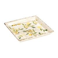 Quadratische Ablageschale mit Zitronenmotiv