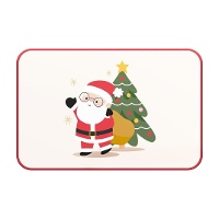 Weihnachts-Tischset mit lächelndem Weihnachtsmann, 43 x 28 cm - 1 Stück