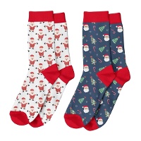Fröhliche Weihnachtsmann-Socken - 1 Paar