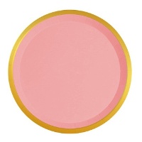 Runde Teller mit Goldrand 20,5 cm - 8 Stk.